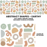Peel & Stick Fabric Wall Stickers - Abstract Shapes (Earth