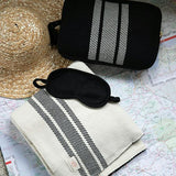 Reversible Stripe Blanket Travel Set
