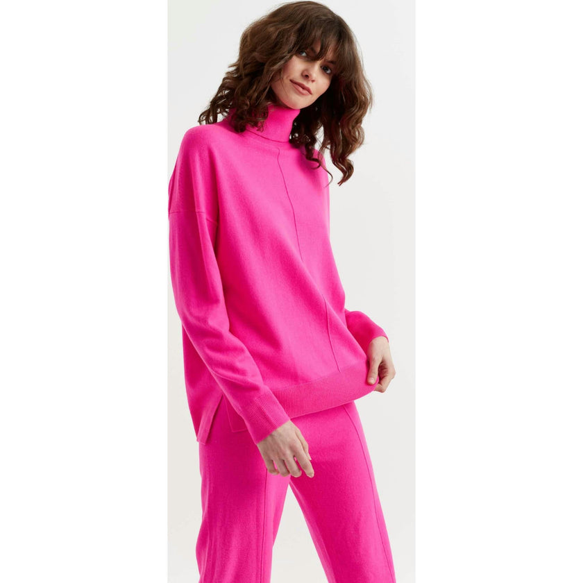 Relaxed Roll Neck Wool & Cashmere Sweater