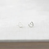 Heart Outline Stud Earrings