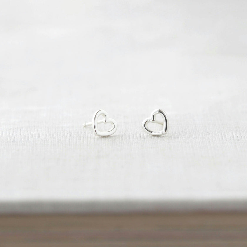 Heart Outline Stud Earrings