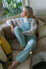 Adult Mint Chunky Cord Overalls