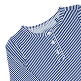 unisex navy stripe pima pajamas set