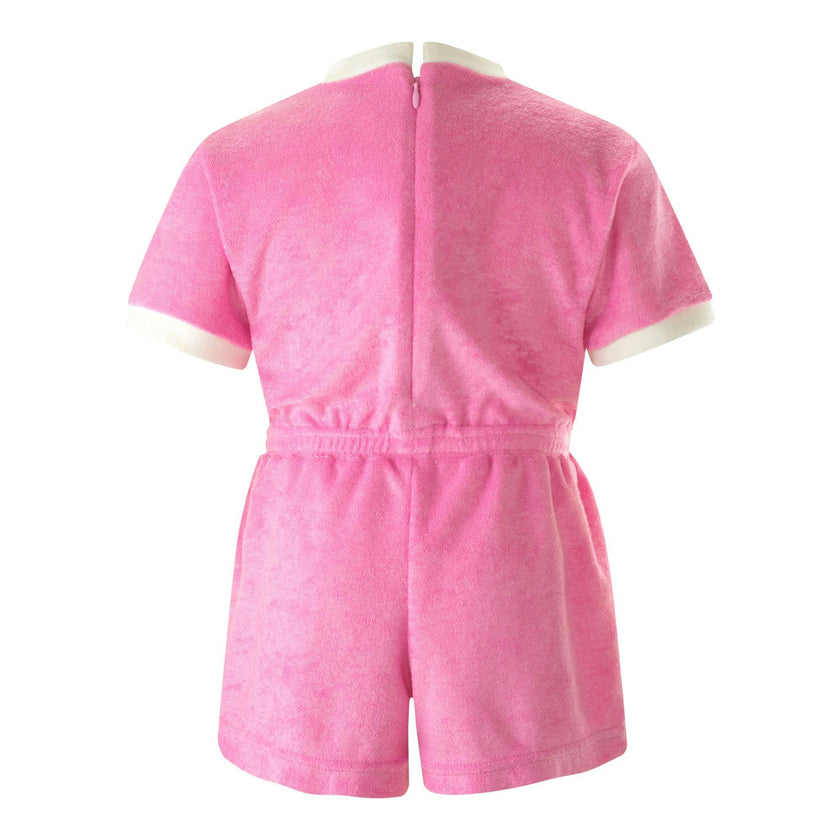 Pink Bow Towelling Playsuit