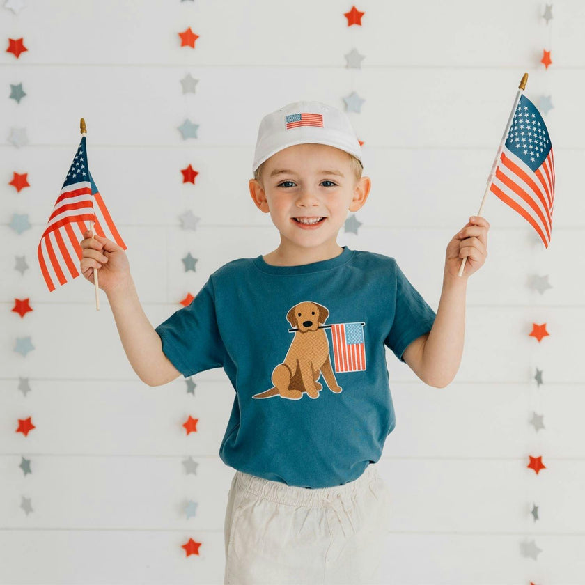 American Flag Patch Baseball Hat - White