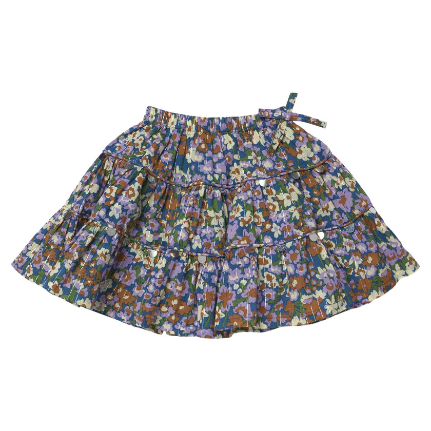 Girls Allie Skirt - True Blue Sketched Floral