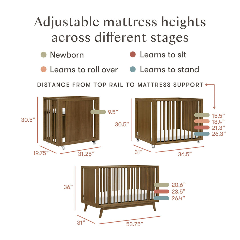 Babyletto Palma 8-in-1 Convertible All-Stages® Crib with Bassinet & Toddler Bed Kits