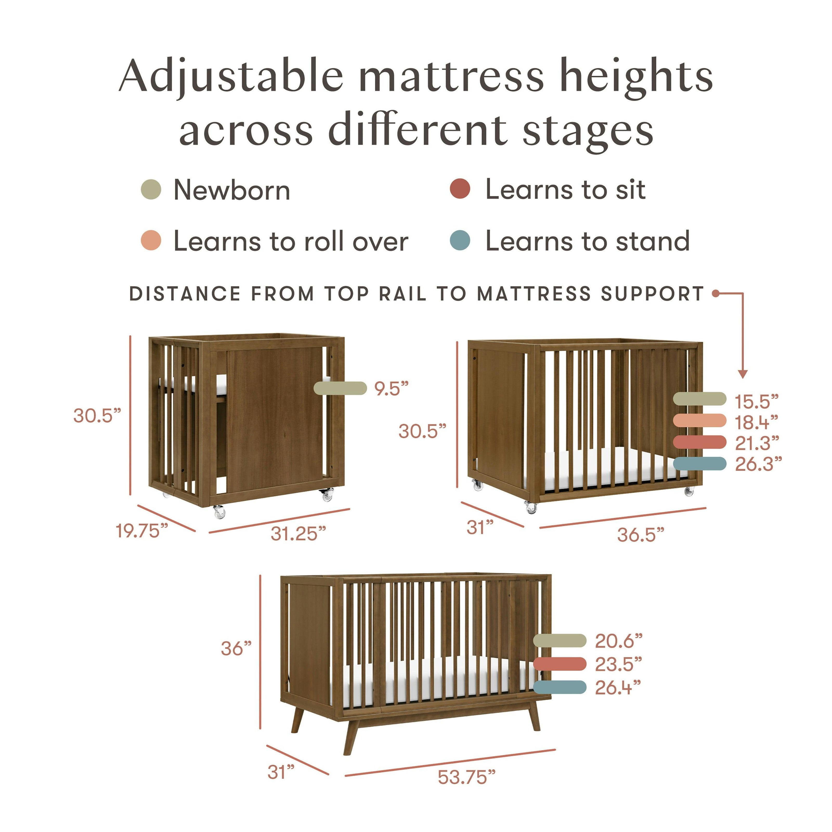 Babyletto Palma 8-in-1 Convertible All-Stages® Crib with Bassinet & Toddler Bed Kits