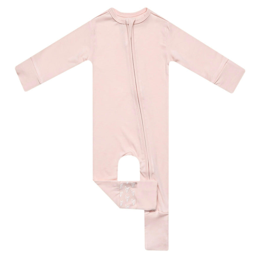 Convertible Zip-Up Footie Pajama - Blush