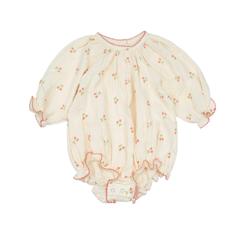 Gauze Romper in Cherries