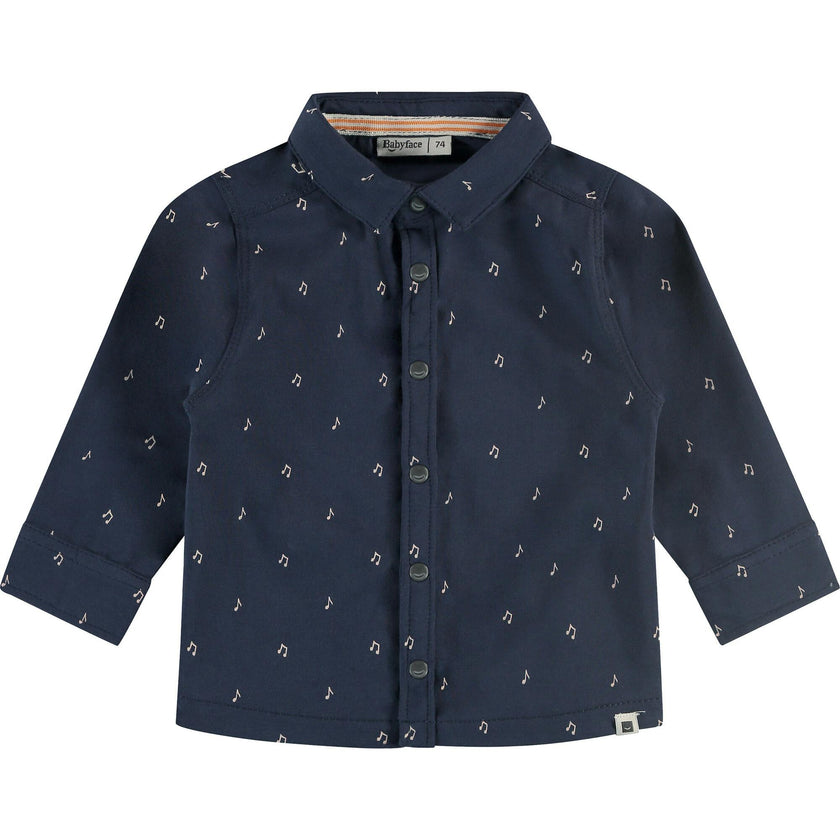 Musical Notes Button-Up Long Sleeve Shirt