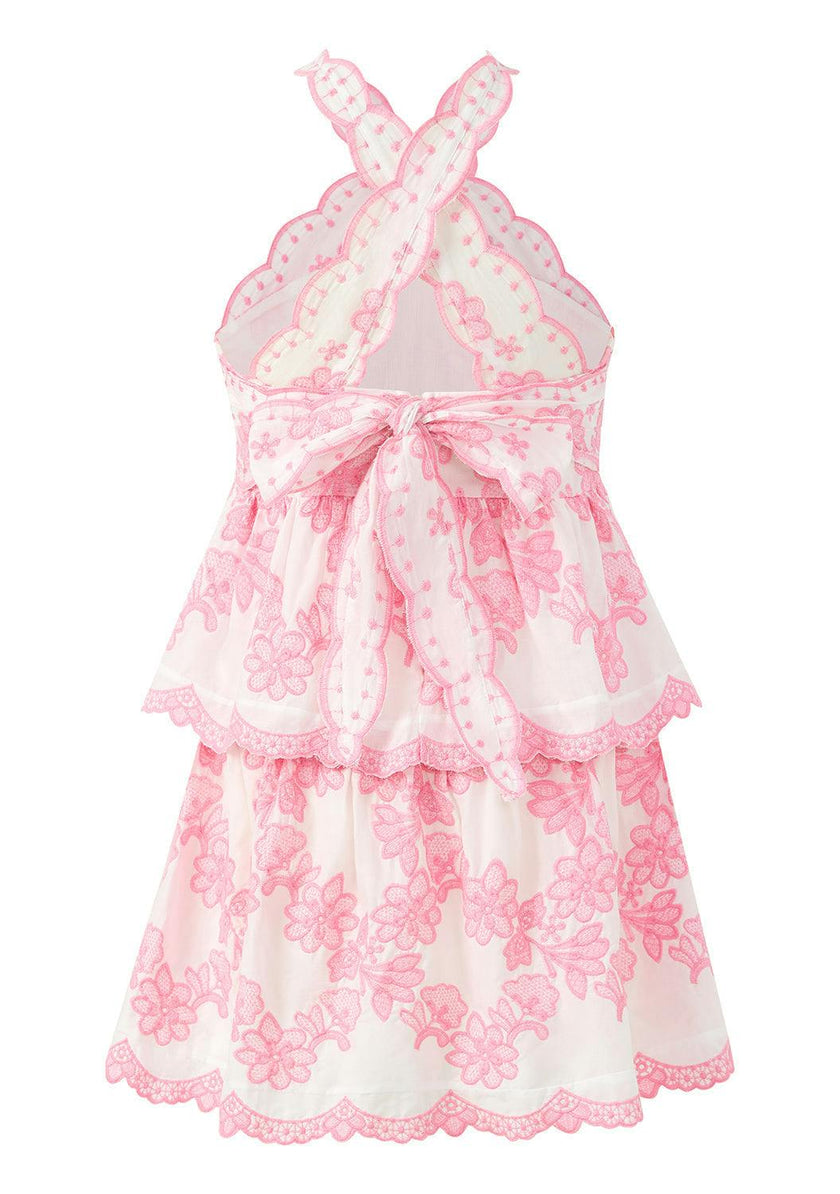 Josie Embroidered Halter Neck Mini Dress