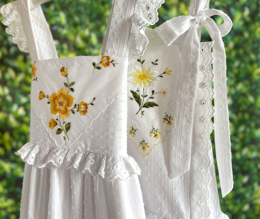 10y Heirloom Handkerchief Dress - Golden Roses