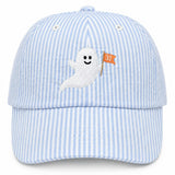 Ghost Seersucker Baseball Hat