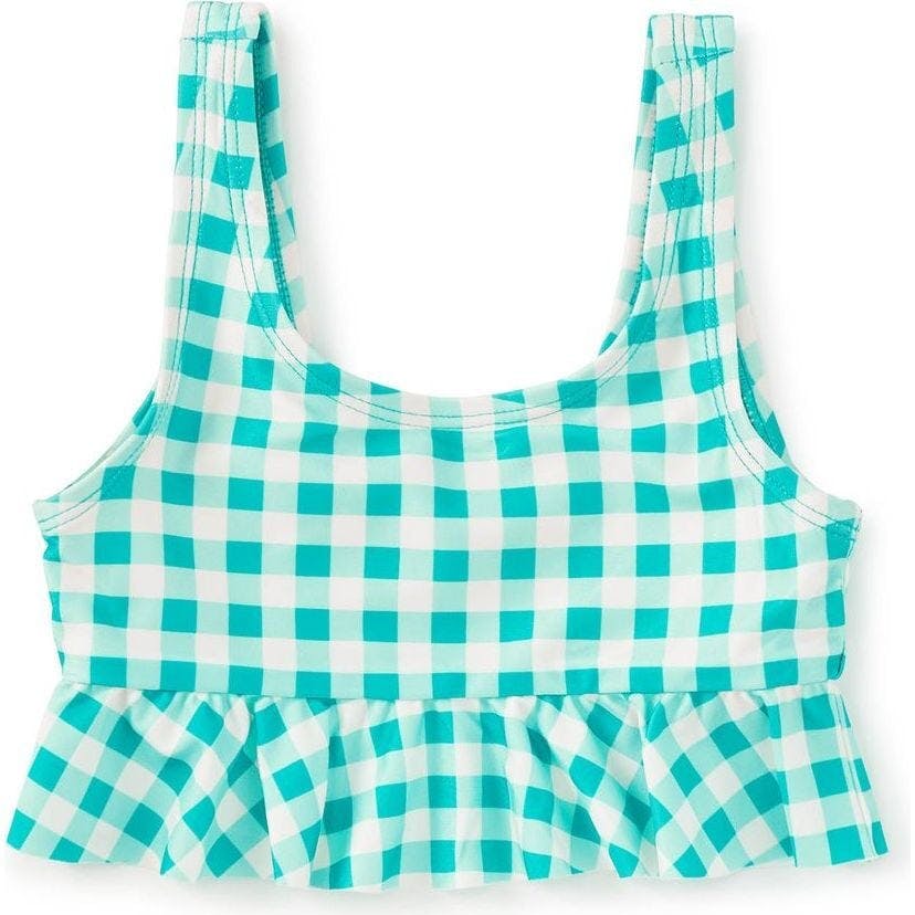 Ruffle Tankini Swim Top, Green
