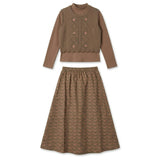 Mock Neck Top, Floral Skirt & Vest Set