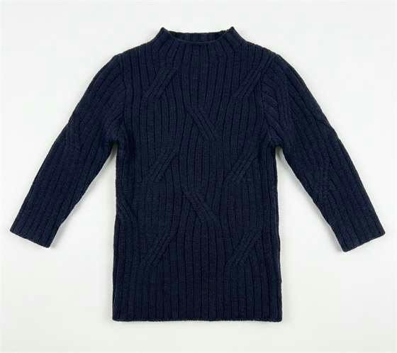 Rib Design Knit Mock Neck Top
