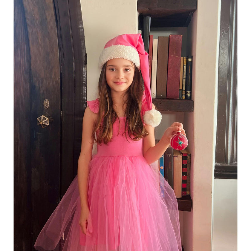 Pink Elf Holiday Dress for Kids – Christmas Tutu Costume & Playwear