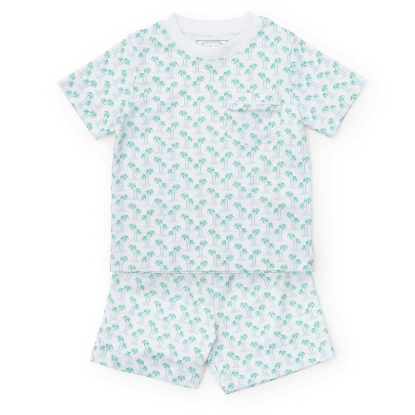 Charles Boys' Short Set - Palm Tree Isle Blue
