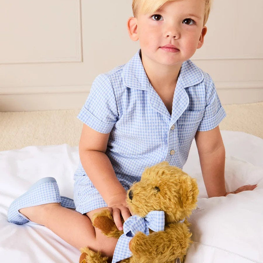 Beauchamp Gingham Short Pyjamas in Blue (18mths- 10yrs)