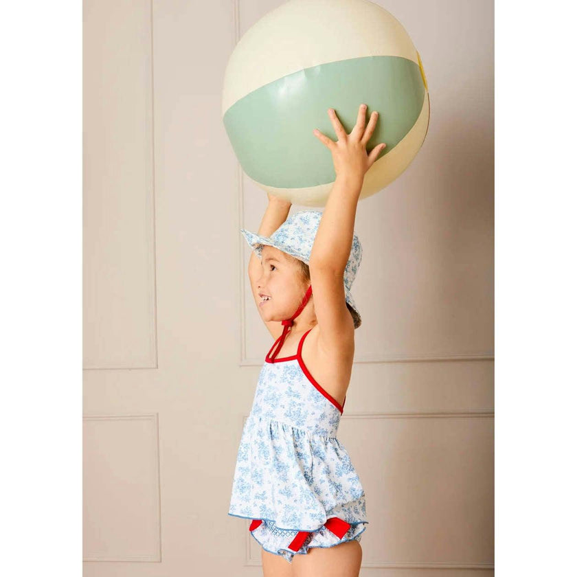 Audrey Toile Beach Hat in Blue (S-L)