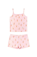 Ice Cream Print Cami Jersey Set