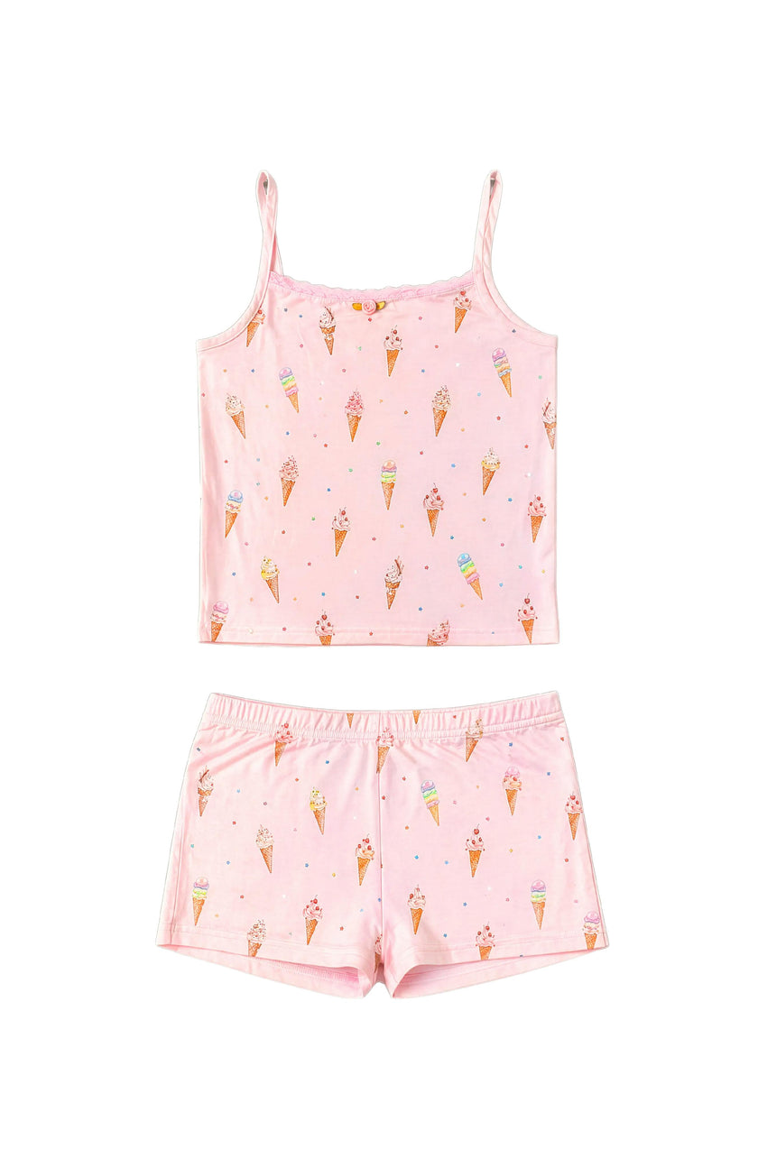 Ice Cream Print Cami Jersey Set