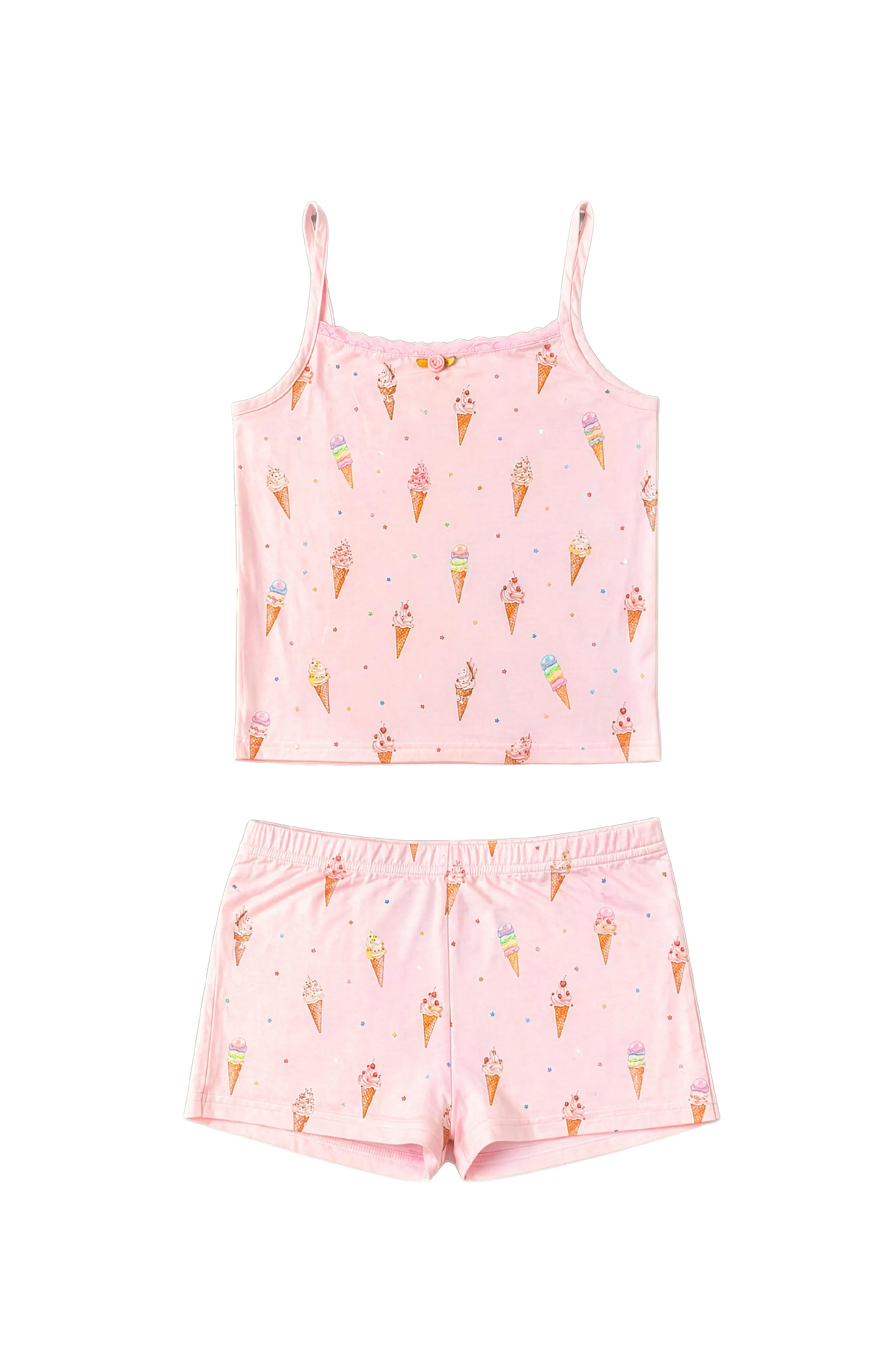 Ice Cream Print Cami Jersey Set