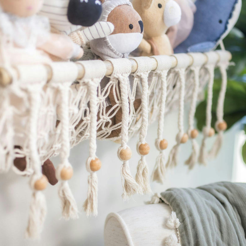 Willow Hanging Macrame Storage Basket