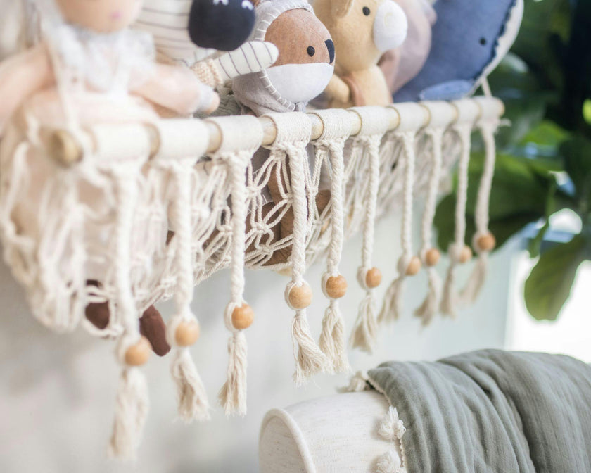 Willow Hanging Macrame Storage Basket