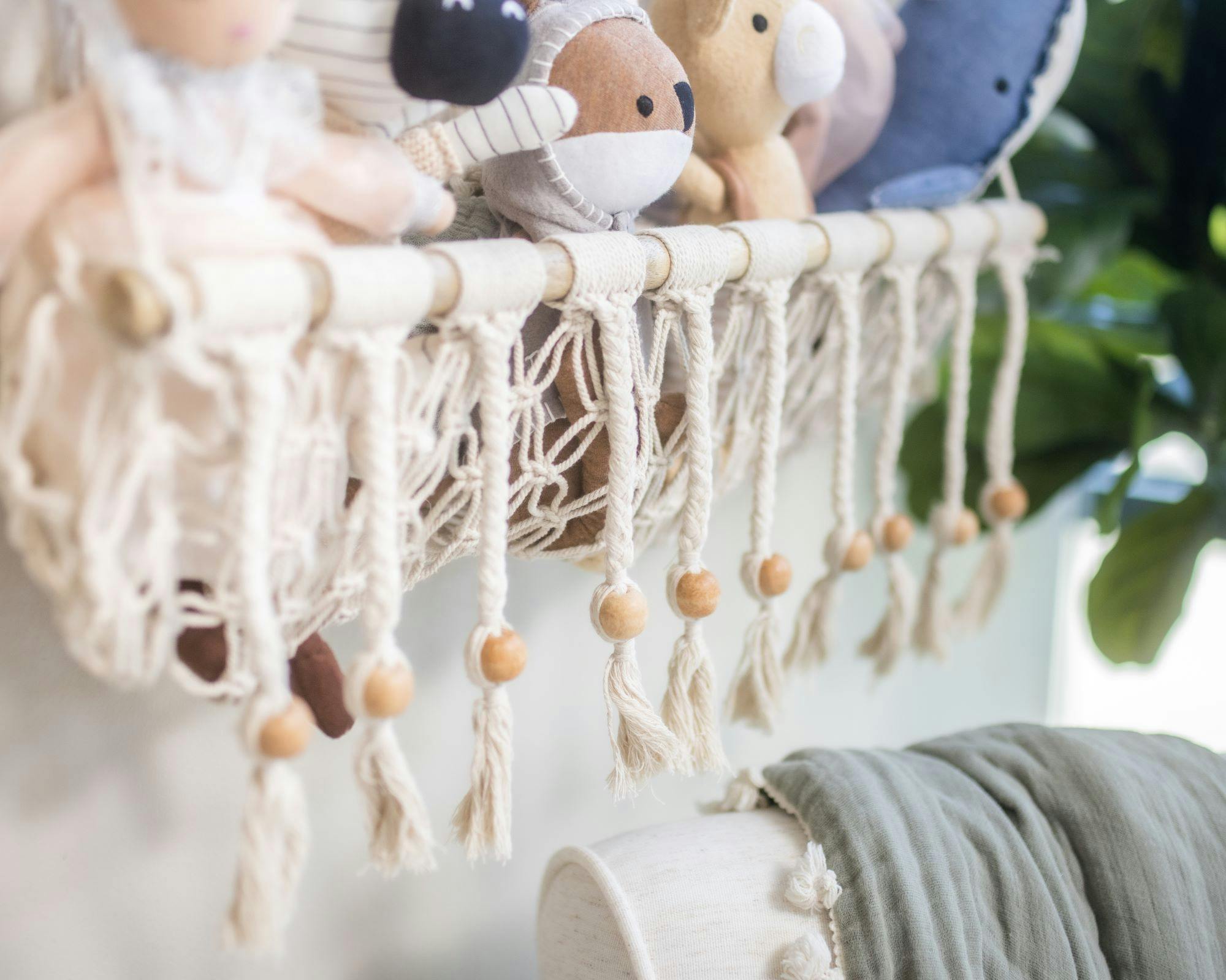 Willow Hanging Macrame Storage Basket