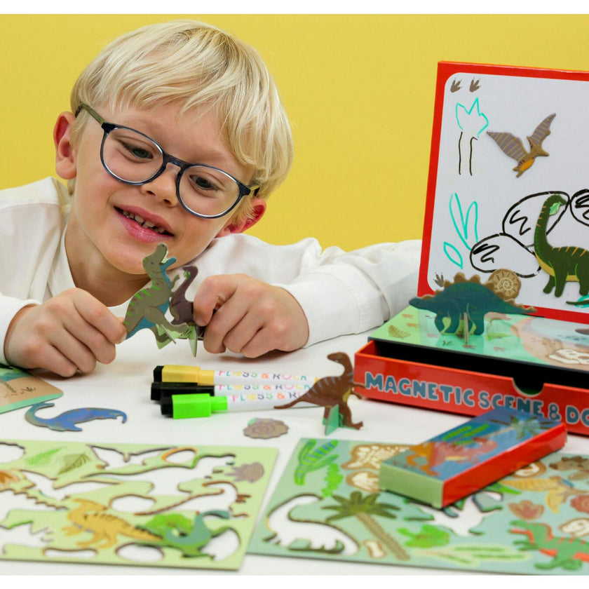 Magnetic Scene and Doodle Set - Dinosaur