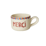 Ceramic Cappuccino Cup with Hand-painted MERCI