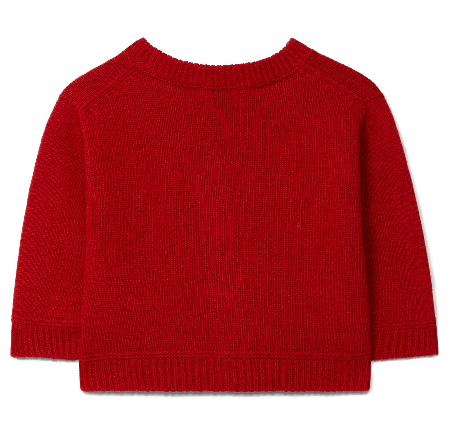 LARANJINHA V-Neck Baby Cardigan - Red