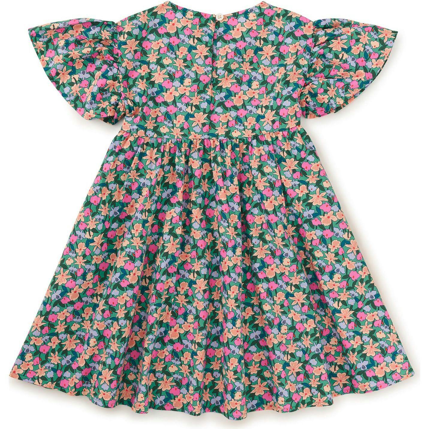 Wrap Neck Flutter Dress, Blue