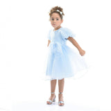 Blue Bow Organza Dress