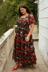 Winnie Dress in Midnight Roses