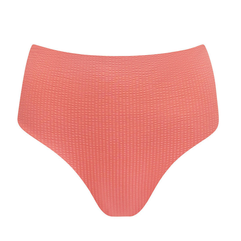 women's sailor red seersucker high waisted bikini bottom