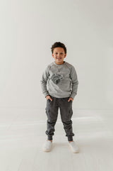 Boys Cargo Fleece Pant in Thunder