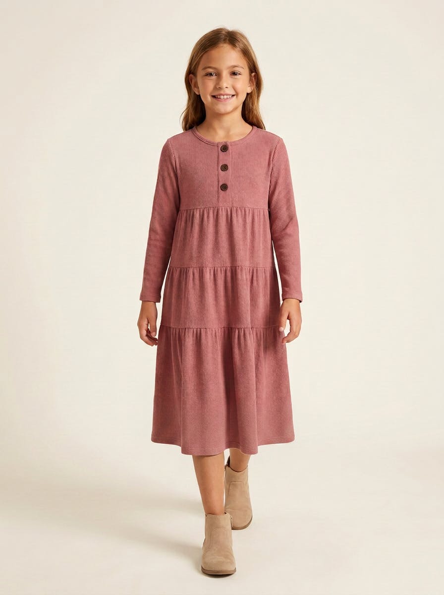 Corduroy Tiered Dress