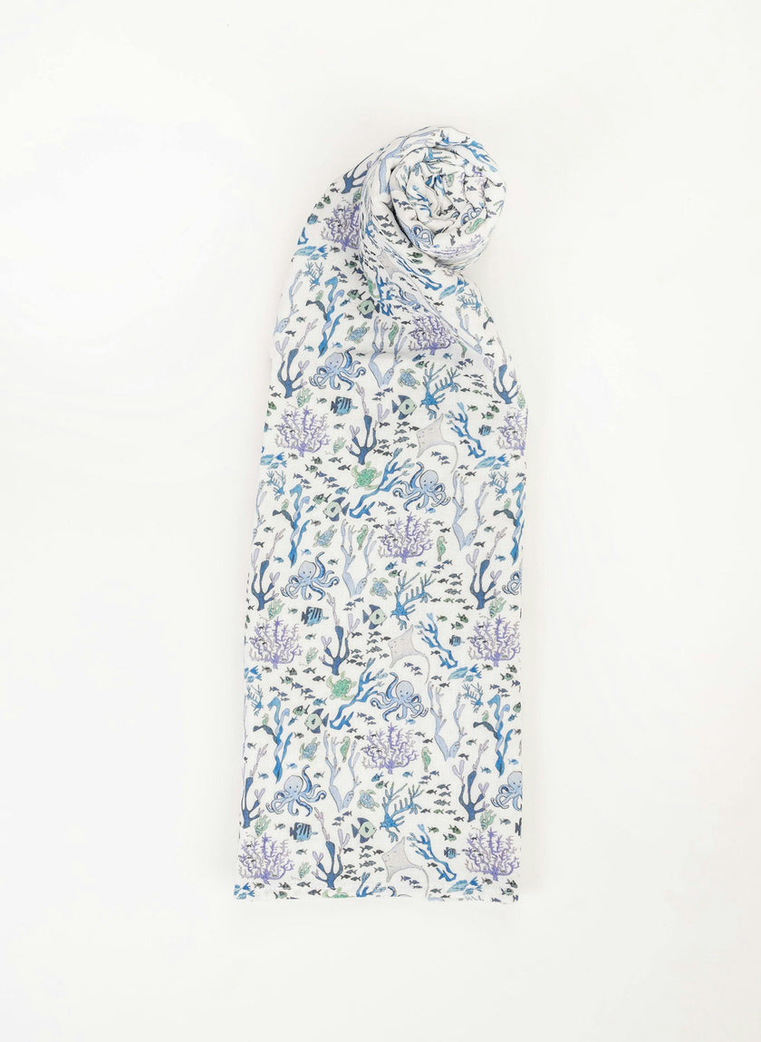 Baby Bib & Shawl Blanket Set - Coral Reef