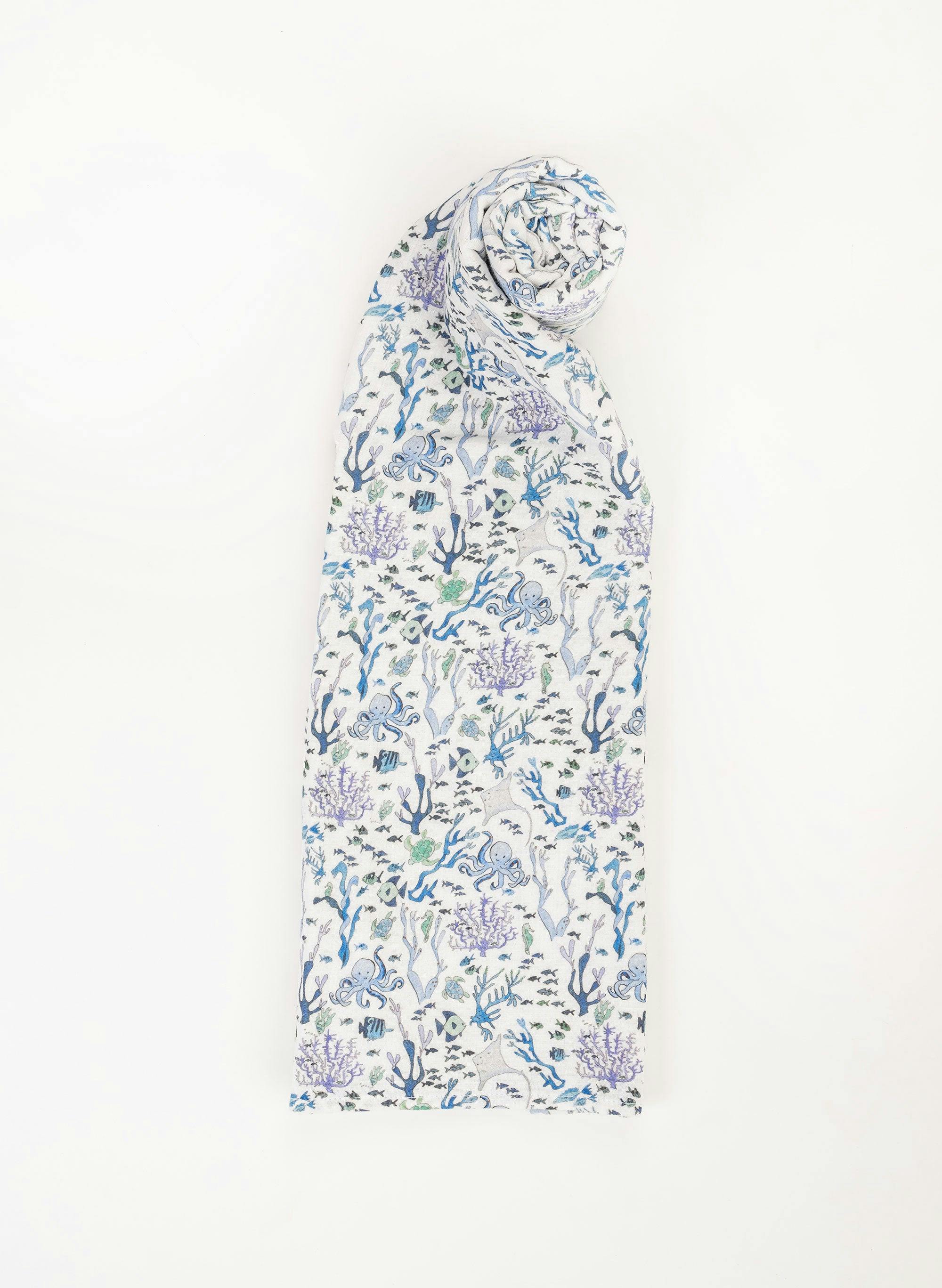 Baby Bib & Shawl Blanket Set - Coral Reef