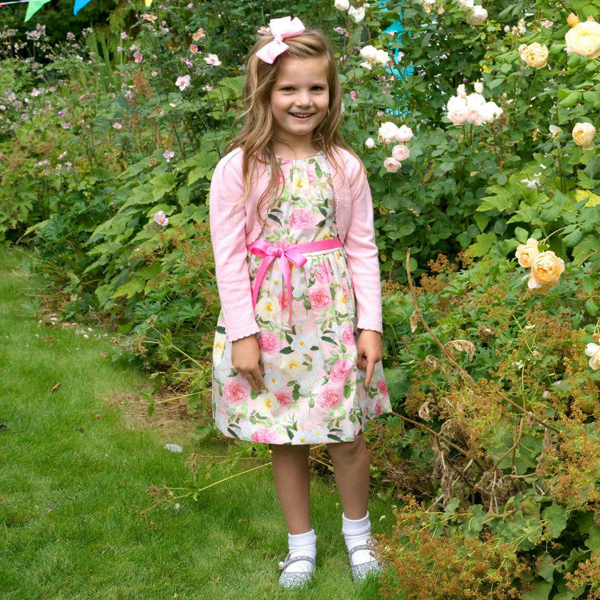 Pink Rose Sash Dress