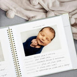 Keepsake Baby Memory Book for Boys and Girls - Timeless First 5 Year Baby Book - Linen Journal Scrapbook & Photo Album - Record Every Milestone Birth to Age 5