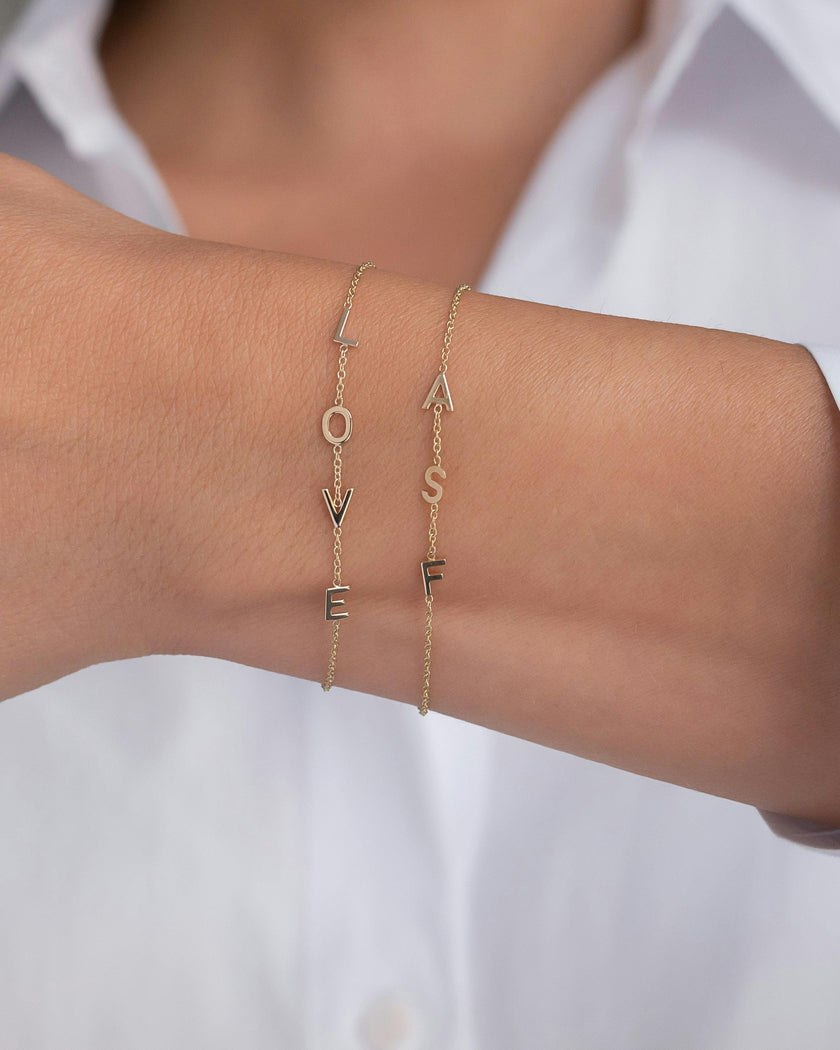 14k Gold Initial Bracelet