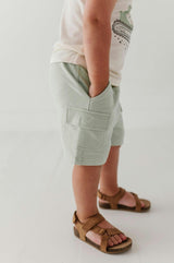 Boys Cargo Shorts in Dusty Sky Blue