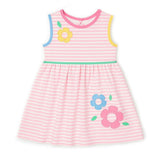 Stripe Knit Dress With Flowers