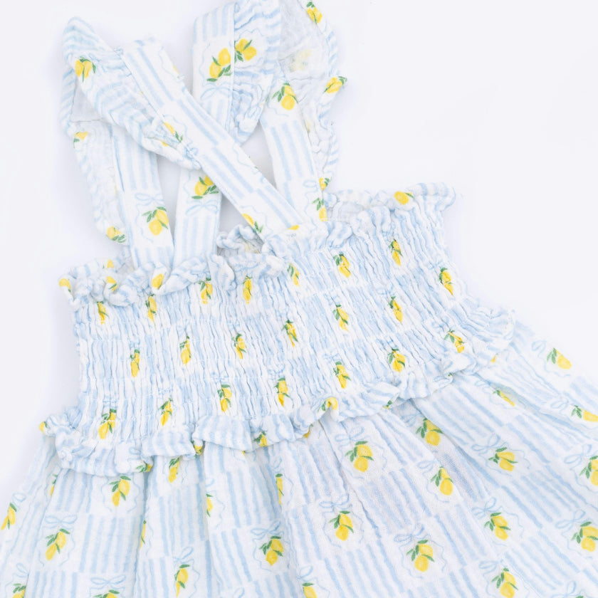 Lovely Lemons - Smocked Ruffle Sundress with Bloomer