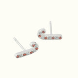 Crystal Candy Cane Stud Earrings