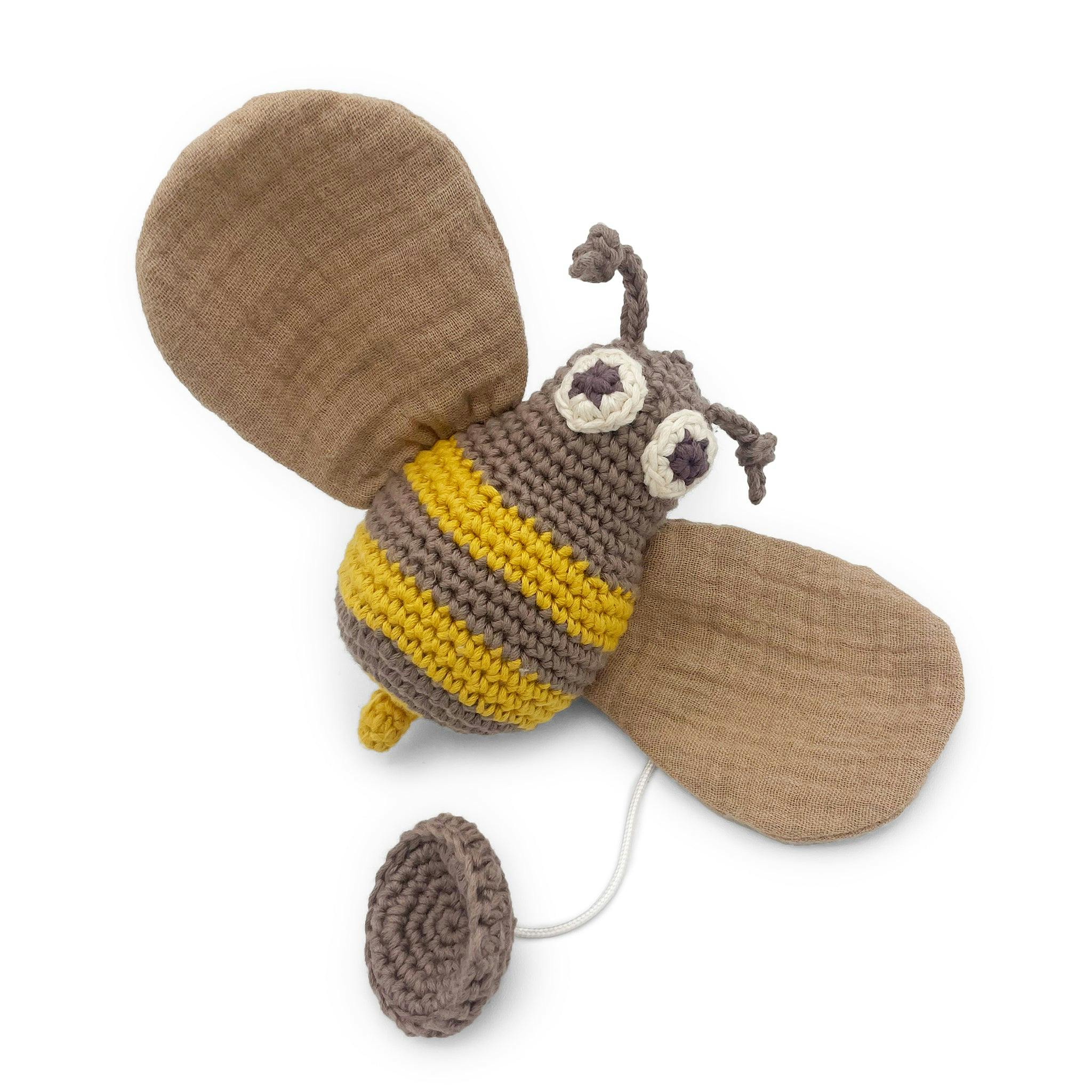 Pollination Gift Box 🐝 100% organic cotton crochet rattle, pulling toy and lovey